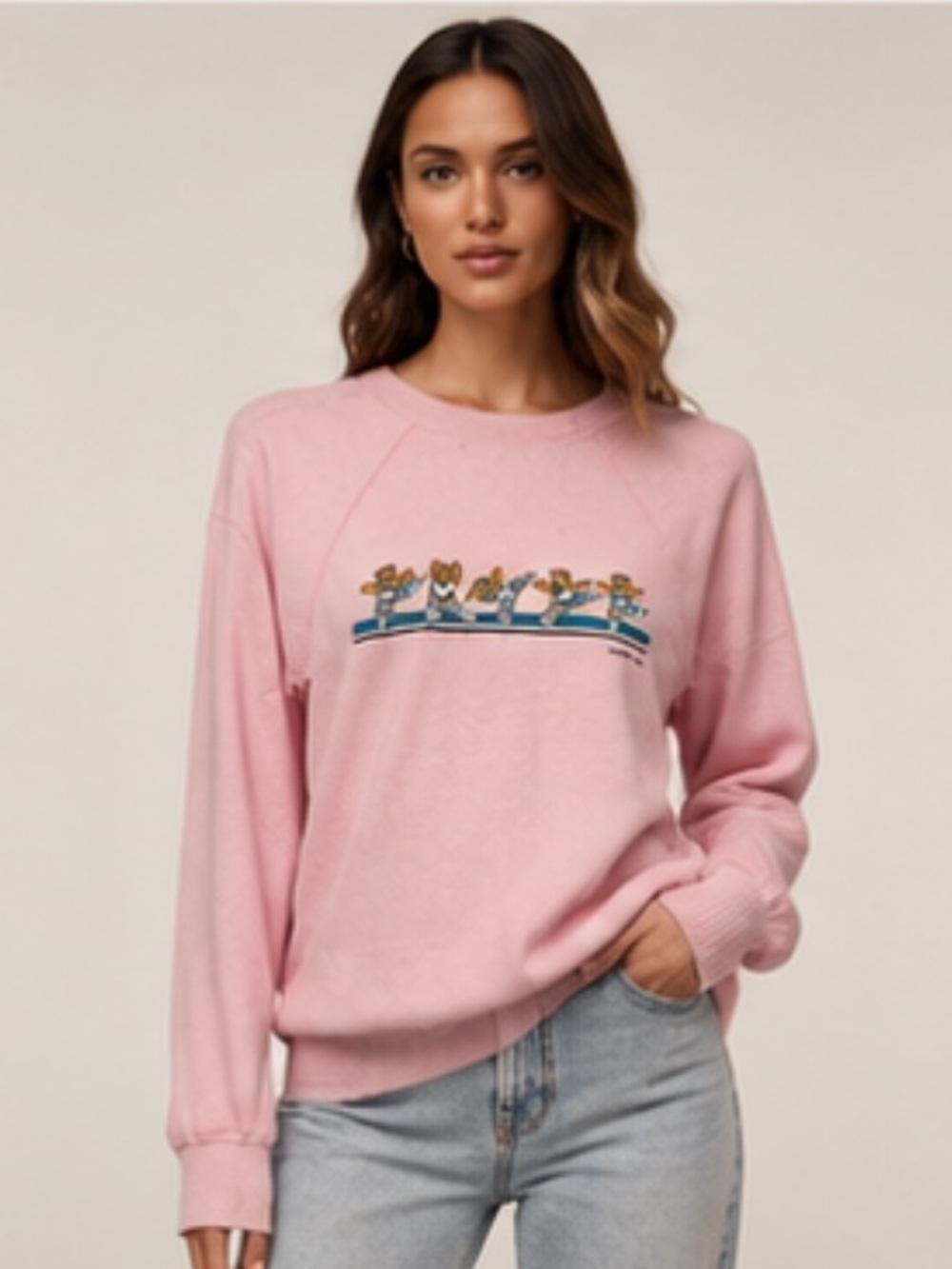 Vintage Women's Exercise Bear Sweatshirt Made in USA Size S